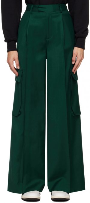 Зеленые брюки со складками Amiri