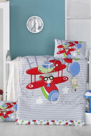 Baby Quilt Cover Set Victoria. Цвет: grey, red, blue