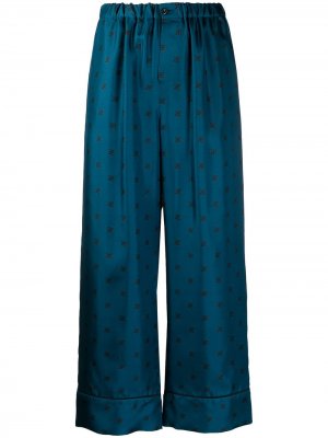 Укороченные брюки Karligraphy Fendi. Цвет: синий