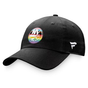 Мужская регулируемая шляпа с логотипом команды черного цвета New York Islanders Pride Fanatics