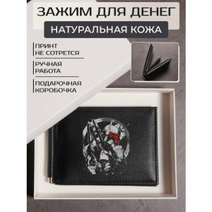 Зажим для купюр , фактура гладкая, черный RUSSIAN HandMade. Цвет: черный
