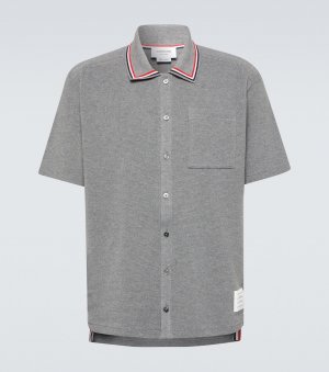 Хлопковая рубашка-поло , серый Thom Browne