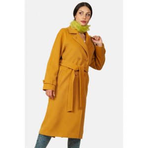 Пальто , размер 44-46, оранжевый, желтый MARGO. Цвет: горчичный/оранжевый/желтый