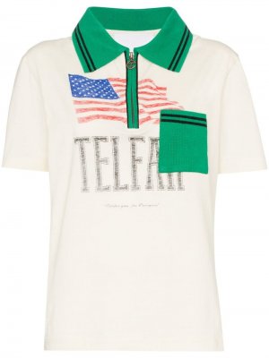 Рубашка-поло с принтом Telfar. Цвет: бежевый