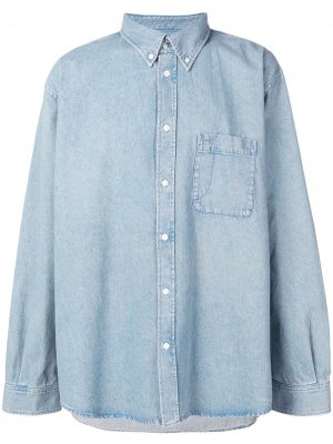 Джинсовая рубашка с логотипом Balenciaga. Цвет: синий
