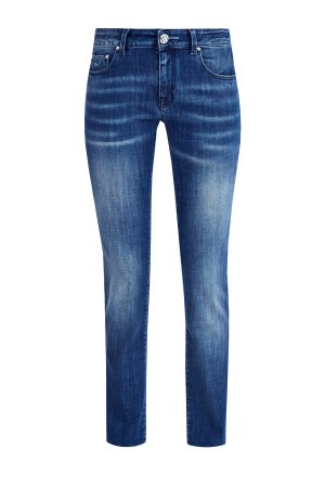 Прямые джинсы с посеребренной фурнитурой Silver-plated JACOB COHEN. Цвет: синий