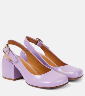 Кожаные туфли-лодочки с ремешком на пятке, фиолетовый Dries Van Noten