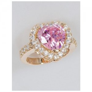 Кольцо помолвочное , фианит, размер 20, розовый Lotus Jewelry. Цвет: розовый
