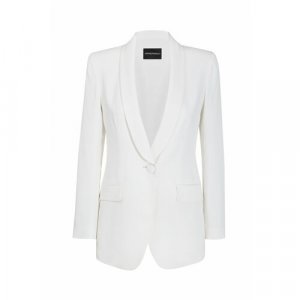 Пиджак , размер 42, белый EMPORIO ARMANI. Цвет: белый