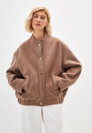 Куртка Noele Boutique Herringbone. Цвет: коричневый