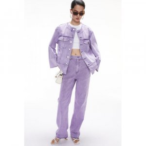 Джинсовая куртка HM светло-фиолетовая H&M
