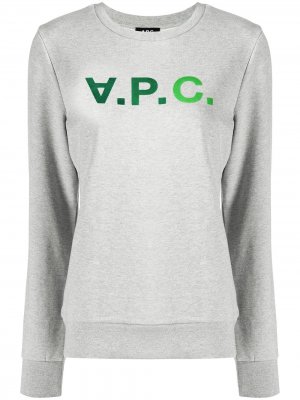Logo-print cotton sweatshirt A.P.C.. Цвет: серый