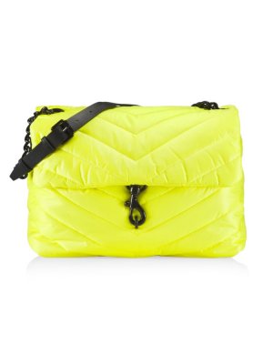 Очень большая стеганая сумка через плечо Edie , цвет Neon Yellow Rebecca Minkoff