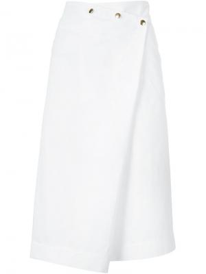 Асимметричная юбка с запахом Atlantique Ascoli. Цвет: белый