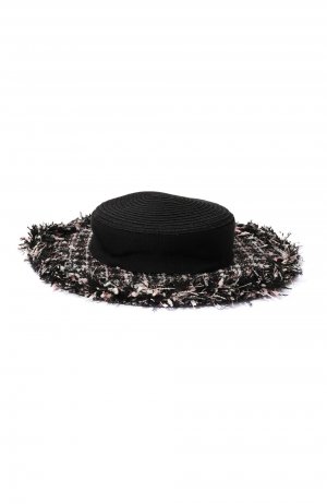 Шляпа с отделкой из твида Eugenia Kim. Цвет: чёрный