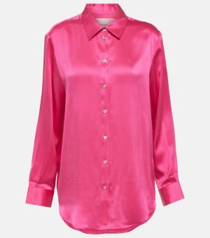 Пижамная рубашка london из шелкового шармеза , розовый Asceno