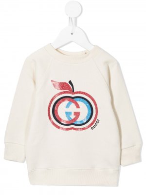 Толстовка с логотипом Interlocking G Gucci Kids. Цвет: белый
