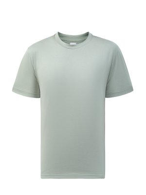 Однотонная футболка прямого кроя из хлопкового джерси ELEVENTY. Цвет: зеленый