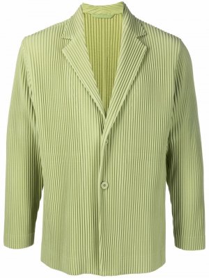 Плиссированный пиджак Homme Plissé Issey Miyake. Цвет: зеленый