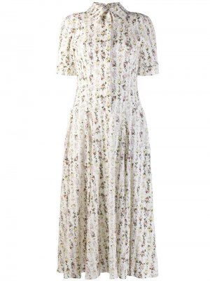 Платье-рубашка с цветочным принтом Emilia Wickstead. Цвет: белый