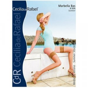 Чулки  Marbella Bas, 8 den, размер 4, черный Cecilia de Rafael. Цвет: бежевый