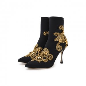 Текстильные ботильоны Lori Dolce & Gabbana. Цвет: чёрный