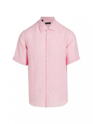 КОЛЛЕКЦИЯ Льняная рубашка с короткими рукавами , светло-розовый Saks Fifth Avenue