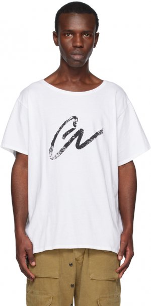 Белая футболка с надписью \GL\ Greg Lauren