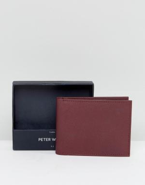 Бордовый бумажник Peter Werth. Цвет: красный