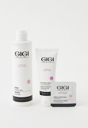 Набор для ухода за лицом Gigi LOTUS Beauty: тоник и маска молочная. Цвет: прозрачный