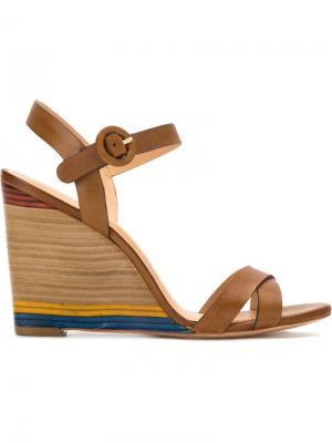 Wedge sandals Serpui. Цвет: коричневый