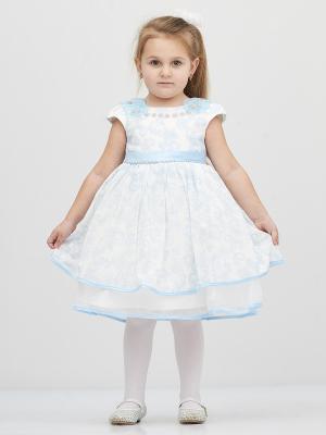 Платье Baby Moses. Цвет: белый, голубой