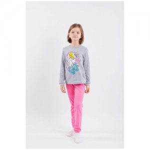 Пижама для девочек, брюки, размер 86.92-52, розовый, серый Свiтанак. Цвет: розовый/серый