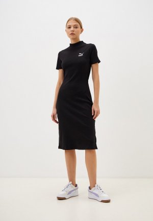 Платье PUMA Lamoda Online Exclusive CLASSICS Ribbed Dress. Цвет: черный