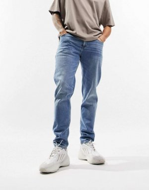 Светло-голубые винтажные зауженные джинсы DESIGN Asos