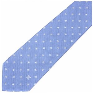 Красивый синий галстук с цветочками Celine 810297. Цвет: голубой