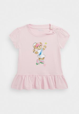 Футболка с принтом BABY GIRL BEAR TEE , цвет hint of pink Polo Ralph Lauren