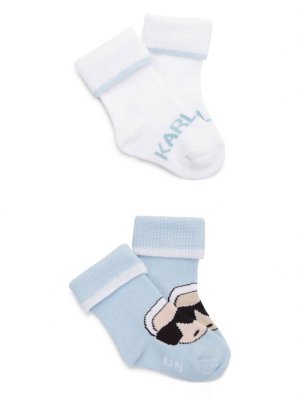Комплект из 2-х высоких детских носков, синий Karl Lagerfeld