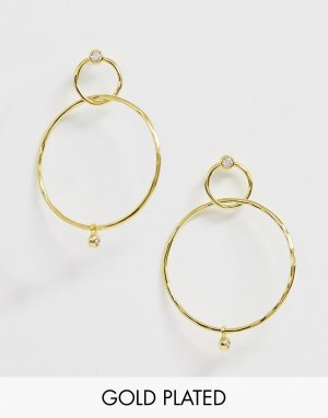 Позолоченные серьги-кольца Josslyn Gorjana. Цвет: золотой