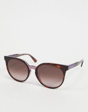 Солнцезащитные очки в круглой оправе черепаховой расцветки Etro-Коричневый цвет ETRO