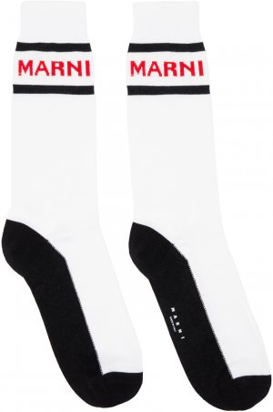 Бело-черные носки техно Marni