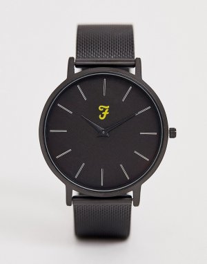 Черные часы с сетчатым браслетом -Черный Farah