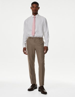 Костюмные брюки Donegal приталенного кроя из богатой шерсти Marks & Spencer