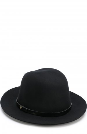 Шерстяная шляпа с кожаным ремешком Rag&Bone. Цвет: чёрный