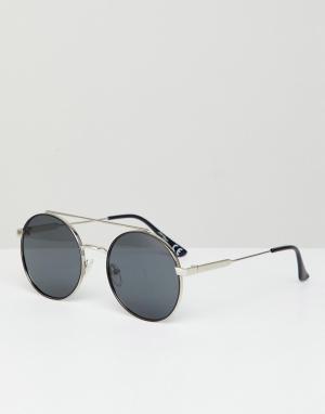 Круглые солнцезащитные очки в черной оправе Jeepers Peepers. Цвет: черный