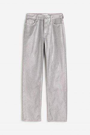 Прямые высокие джинсы с покрытием H&M