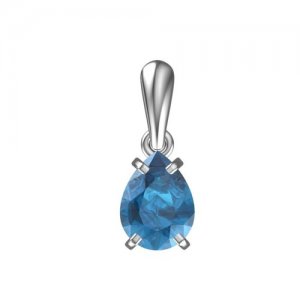 Серебряная подвеска с кварцем синт. 4101297-04285 TEOSA. Цвет: голубой/серебристый