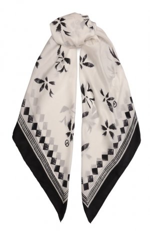 Шелковый платок Giorgio Armani. Цвет: белый