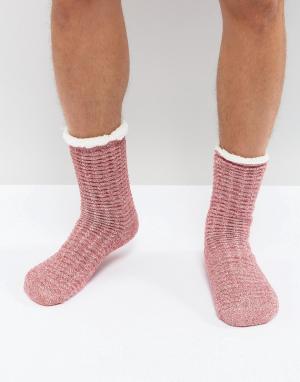 Красные слиперы-носки с отделкой ASOS. Цвет: красный