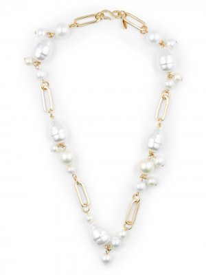Keneth pearl chain-link necklace Kenneth Jay Lane. Цвет: золотистый